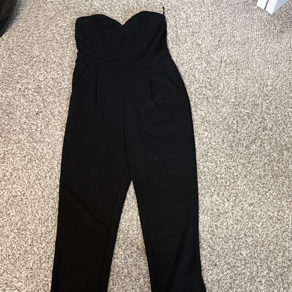 Express Strapless Black Sweetheart Jumpsuit